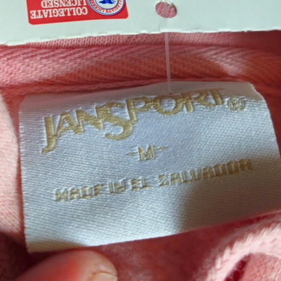 New Jansport Collegiate Zip Hoodie Pink Newport PC Vintage Dead stock Women Med - Picture 8 of 9